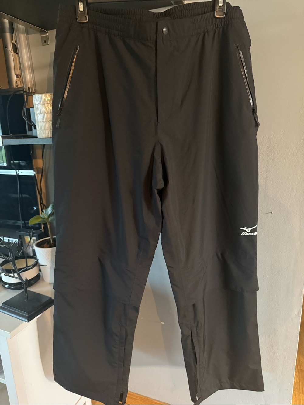 Mizuno Black Zip-Pocket Performance Rain Pants